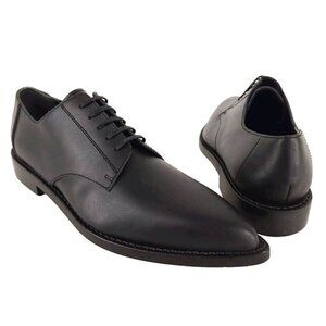 COMME des GARCONS HOMME PLUS Pointed Toe Leather Loafers 24 US 6 Black CDG New